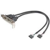 StarTech.com 2 Port USB A Female Low Profile Slot Plate Adapter — USBPLATELP