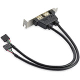 StarTech.com 2 Port USB A Female Low Profile Slot Plate Adapter — USBPLATELP