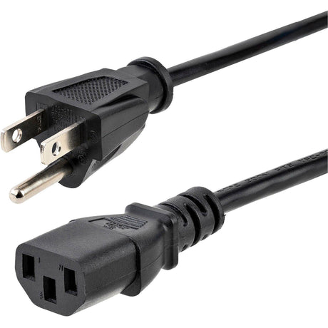 StarTech.com 12ft (3.6m) Computer Power Cord, NEMA 5-15P to C13, 10A 125V 18AWG, Black Replacement AC PC Power Cord TV/Monitor Power Cable — PXT10112