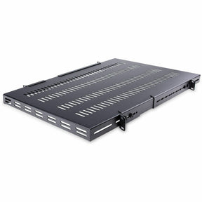 StarTech.com 1U 4-Post 19.5 to 38in Adjustable Mounting Depth Vented Rack Mount Shelf - Heavy Duty Fixed Rack Shelf - 330lbs / 150kg - 27.5in Deep — ADJSHELFHDV