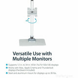 StarTech.com Single Monitor Stand, For up to 34" (30.9lb/14kg) VESA Mount Monitors, Works with iMac / Apple Cinema Displays, Steel, Silver — ARMPIVSTND