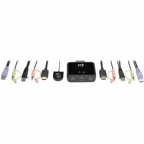Eaton Tripp Lite Series 2-Port USB/HD Cable KVM Switch with Audio/Video, Cables and USB Peripheral Sharing — B032-HUA2