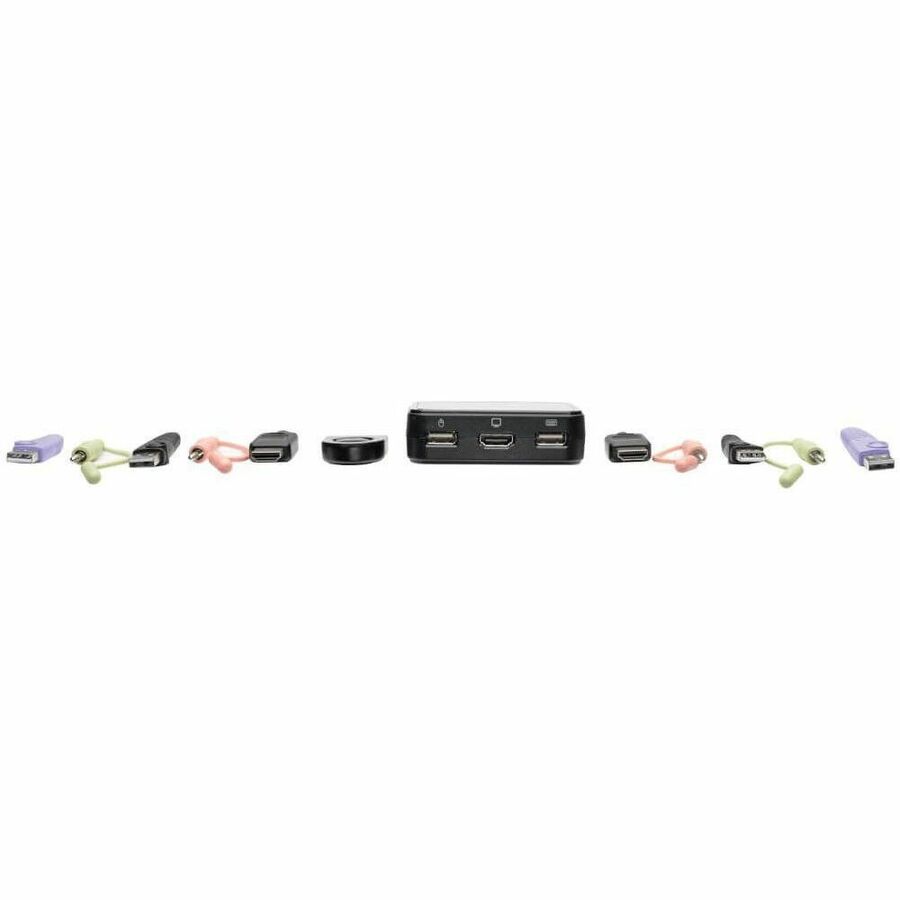 Eaton Tripp Lite Series 2-Port USB/HD Cable KVM Switch with Audio/Video, Cables and USB Peripheral Sharing — B032-HUA2