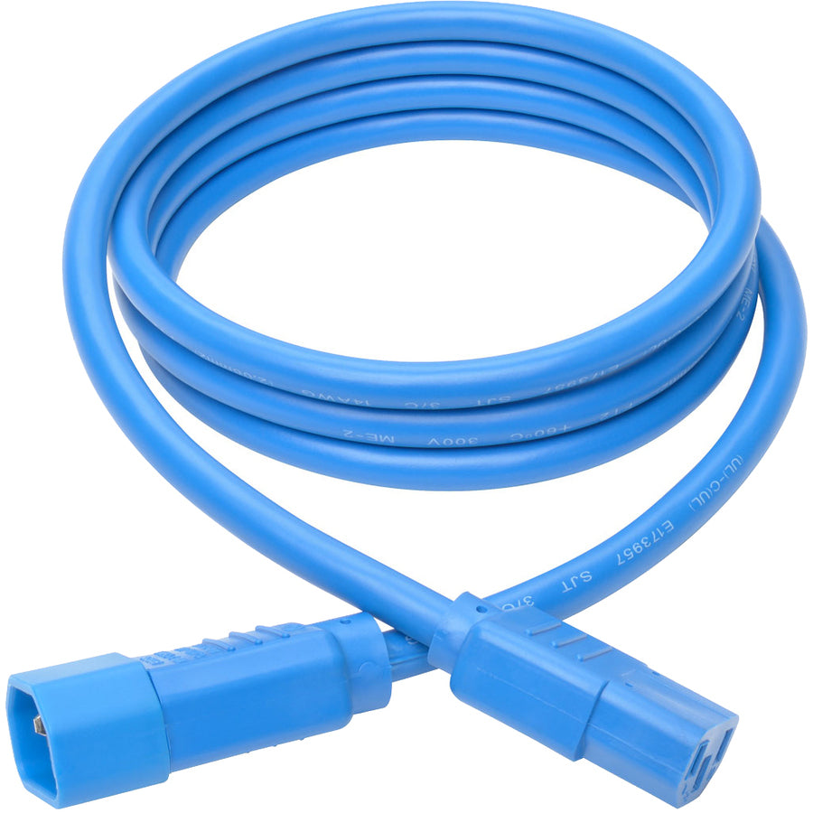 Eaton Tripp Lite Series Heavy-Duty PDU Power Cord, C13 to C14 - 15A, 250V, 14 AWG, 6 ft. (1.83 m), Blue — P005-006-ABL
