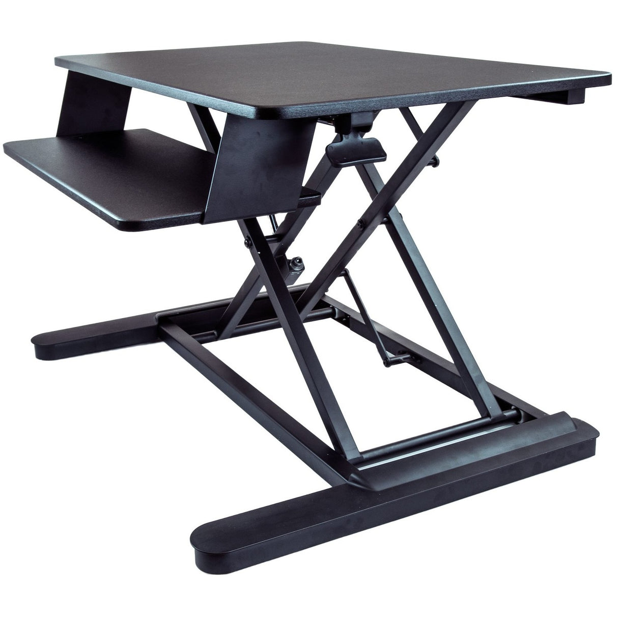 StarTech.com Sit Stand Desk Converter - Keyboard Tray - Height Adjustable Ergonomic Desktop/Tabletop Standing Desk - Large 35"x21" Surface — ARMSTSLG