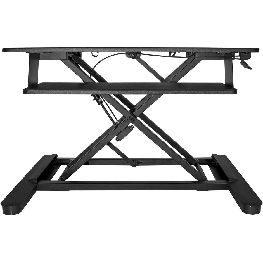StarTech.com Sit Stand Desk Converter - Keyboard Tray - Height Adjustable Ergonomic Desktop/Tabletop Standing Desk - Large 35"x21" Surface — ARMSTSLG