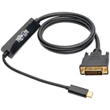 Eaton Tripp Lite Series USB-C to DVI Active Adapter Cable (USB-C to DVI-D Dual Link M/M), 3 ft. (0.9 m) — U444-003-D