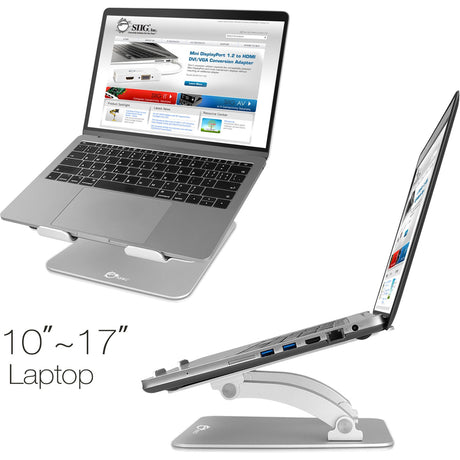 SIIG Adjustable Aluminum Laptop Stand for Macbook and PC — CE-MT2C12-S1
