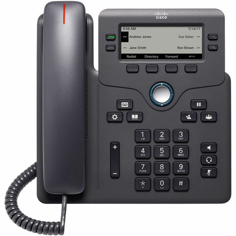 Cisco 6851 IP Phone - Corded - Corded - 3 Multiple Conferencing - Wall Mountable, Desktop - Charcoal — CP-6851-3PW-NA-K9=