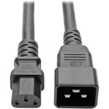 Eaton Tripp Lite Series C20 to C13 Power Cord for Computer - Heavy-Duty, 15A, 100-250V, 14 AWG, 3 ft. (0.91 m), Black — P032-003