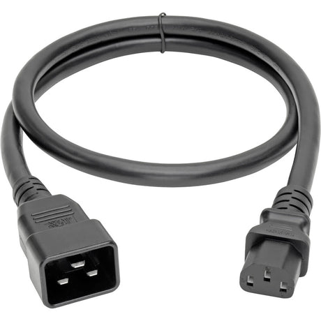 Eaton Tripp Lite Series C20 to C13 Power Cord for Computer - Heavy-Duty, 15A, 100-250V, 14 AWG, 3 ft. (0.91 m), Black — P032-003