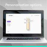 Logitech Spotlight Presentation Remote - Universal Wireless Presentation Clicker with Laser Pointer, Advanced Digital Highlighting, Bluetooth, 30 m Range and Quick Charging, Gold — 910-004860