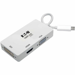 Eaton Tripp Lite Series USB-C Multiport Adapter (M/3xF) - 4K HDMI, DVI, VGA, HDCP, White — U444-06N-HDV4K