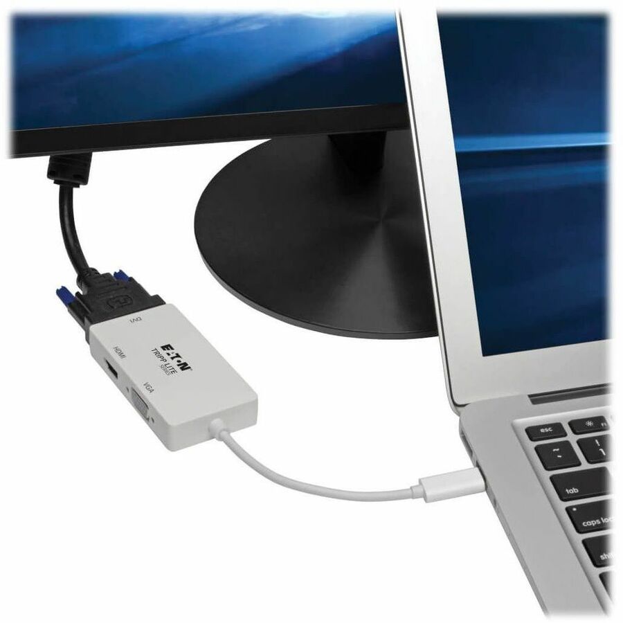 Eaton Tripp Lite Series USB-C Multiport Adapter (M/3xF) - 4K HDMI, DVI, VGA, HDCP, White — U444-06N-HDV4K
