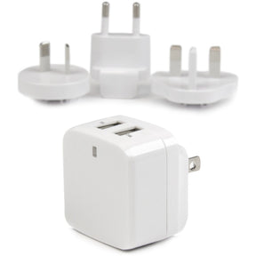 StarTech.com Travel USB Wall Charger &acirc;&euro;" 2 Port &acirc;&euro;" White &acirc;&euro;" Universal Travel Adapter &acirc;&euro;" International Power Adapter &acirc;&euro;" USB Charger — USB2PACWH