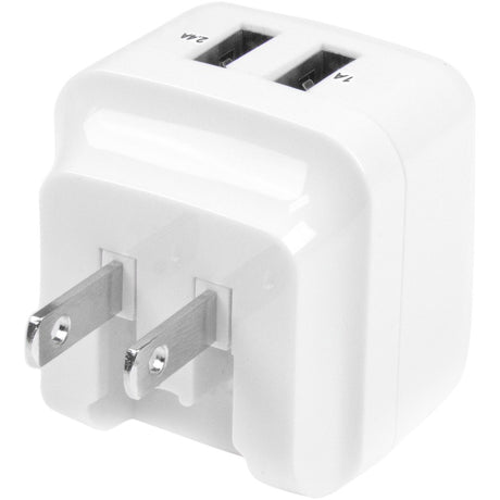 StarTech.com Travel USB Wall Charger &acirc;&euro;" 2 Port &acirc;&euro;" White &acirc;&euro;" Universal Travel Adapter &acirc;&euro;" International Power Adapter &acirc;&euro;" USB Charger — USB2PACWH