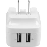 StarTech.com Travel USB Wall Charger &acirc;&euro;" 2 Port &acirc;&euro;" White &acirc;&euro;" Universal Travel Adapter &acirc;&euro;" International Power Adapter &acirc;&euro;" USB Charger — USB2PACWH