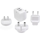 StarTech.com Travel USB Wall Charger &acirc;&euro;" 2 Port &acirc;&euro;" White &acirc;&euro;" Universal Travel Adapter &acirc;&euro;" International Power Adapter &acirc;&euro;" USB Charger — USB2PACWH
