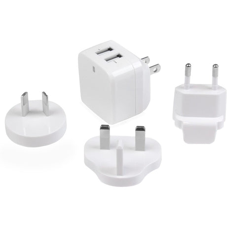 StarTech.com Travel USB Wall Charger &acirc;&euro;" 2 Port &acirc;&euro;" White &acirc;&euro;" Universal Travel Adapter &acirc;&euro;" International Power Adapter &acirc;&euro;" USB Charger — USB2PACWH