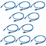 StarTech.com 3 ft. CAT6 Ethernet Cable - 10 Pack - ETL Verified - Blue CAT6 Patch Cord - Snagless RJ45 Connectors - 24 AWG - UTP — N6PATCH3BL10PK