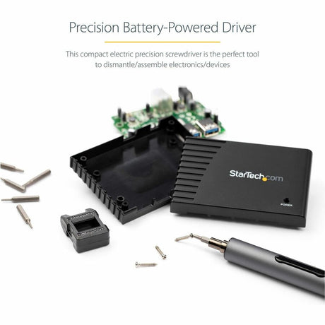 StarTech.com 20-Bit Electric Precision Screwdriver Set, Cordless/Battery Powered, Magnetic Bit Driver Kit for Laptop/Computer/Phone Repair — CTK20PCEDRIVE