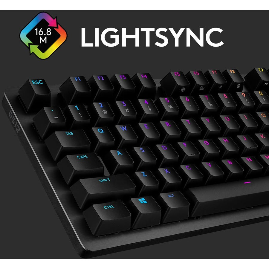 Logitech G512 CARBON LIGHTSYNC RGB Mechanical Gaming Keyboard with GX Brown switches and USB passthrough (Tactile) — 920-009342