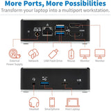 Eaton Tripp Lite Series USB-C Dock, Dual Display - Dual HDMI, USB 3.x (5Gbps) Hub, GbE, 3.5 mm, 85W PD Charging — U442-DOCK20-B
