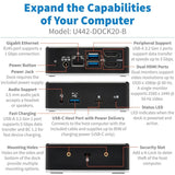 Eaton Tripp Lite Series USB-C Dock, Dual Display - Dual HDMI, USB 3.x (5Gbps) Hub, GbE, 3.5 mm, 85W PD Charging — U442-DOCK20-B