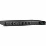 Eaton Tripp Lite Series 1.44kW 120V Single-Phase ATS/Local Metered PDU - 8 NEMA 5-15R Outlets, Dual 5-15P Inputs, 12 ft. Cords, 1U, TAA — PDUMH15ATS