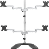 StarTech.com Quad Monitor Stand, Desktop VESA 4 Monitor Arm up to 32" (17.6lb/8kg) Screens, Ergonomic Articulating Pole Mount, Adjustable — ARMQUADSS