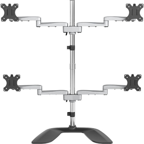 StarTech.com Quad Monitor Stand, Desktop VESA 4 Monitor Arm up to 32" (17.6lb/8kg) Screens, Ergonomic Articulating Pole Mount, Adjustable — ARMQUADSS