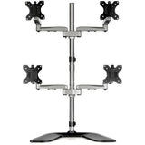 StarTech.com Quad Monitor Stand, Desktop VESA 4 Monitor Arm up to 32" (17.6lb/8kg) Screens, Ergonomic Articulating Pole Mount, Adjustable — ARMQUADSS