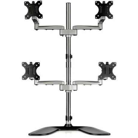 StarTech.com Quad Monitor Stand, Desktop VESA 4 Monitor Arm up to 32" (17.6lb/8kg) Screens, Ergonomic Articulating Pole Mount, Adjustable — ARMQUADSS