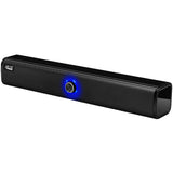Adesso Xtream S6 Portable Bluetooth & Aux Sound Bar Speaker - 10W x 2 -Black - 3.5mm - Rechargeable Battery - Volume Control Knob - Wired/Wireless — XtreamS6