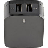 StarTech.com 2 Port USB Wall Charger, 17W Wall Charger Hub (2.4A & 1A port), Dual USB-A Power Adapter, Portable Charger for Phones/Tablets — USB2PACUBK