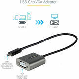 StarTech.com USB C to VGA Adapter, 1080p USB Type-C to VGA Adapter Dongle, USB-C to VGA Monitor/Display Video Converter, 12" Long Cable — CDP2VGAEC