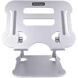 StarTech.com Laptop Stand for Desk, Ergonomic Laptop Stand Adjustable Height, Aluminum, Up to 22lb/10kg, Foldable Notebook Riser/Lift — ADJ-LAPTOP-RISER