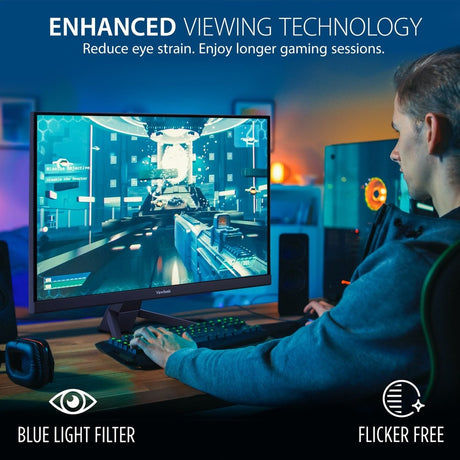 ViewSonic VX2267-MHD 22 Inch 1080p Gaming Monitor with 100Hz, 1ms, Ultra-Thin Bezels, FreeSync, Eye Care, HDMI, VGA, and DP — VX2267-MHD