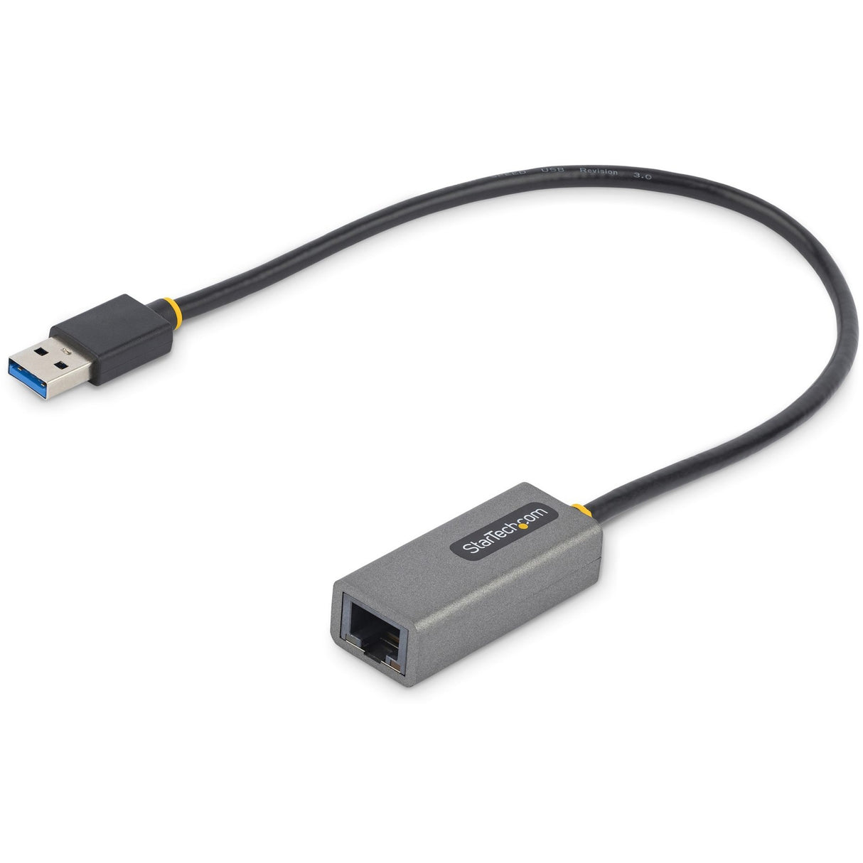 StarTech.com USB to Ethernet Adapter, USB 3.0 to 10/100/1000 Gigabit Ethernet LAN Adapter, 1ft/30cm Attached Cable, USB to RJ45 Adapter — USB31000S2
