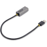 StarTech.com USB to Ethernet Adapter, USB 3.0 to 10/100/1000 Gigabit Ethernet LAN Adapter, 1ft/30cm Attached Cable, USB to RJ45 Adapter — USB31000S2