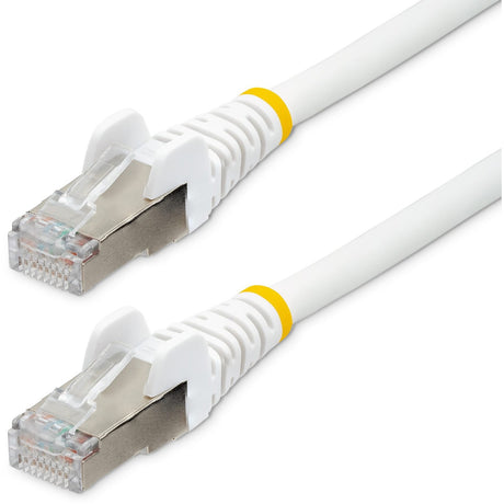 StarTech.com 2ft CAT6a Ethernet Cable, White Low Smoke Zero Halogen (LSZH) 10 GbE 100W PoE S/FTP Snagless RJ-45 Network Patch Cord — NLWH-2F-CAT6A-PATCH