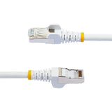 StarTech.com 2ft CAT6a Ethernet Cable, White Low Smoke Zero Halogen (LSZH) 10 GbE 100W PoE S/FTP Snagless RJ-45 Network Patch Cord — NLWH-2F-CAT6A-PATCH