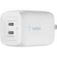 Belkin BoostCharge Pro Dual USB-C GaN Wall Charger with PPS 65W Laptop Chromebook Charging - Power Adapter — WCH013dqWH