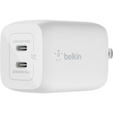 Belkin BoostCharge Pro Dual USB-C GaN Wall Charger with PPS 65W Laptop Chromebook Charging - Power Adapter — WCH013dqWH