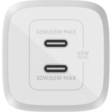 Belkin BoostCharge Pro Dual USB-C GaN Wall Charger with PPS 65W Laptop Chromebook Charging - Power Adapter — WCH013dqWH