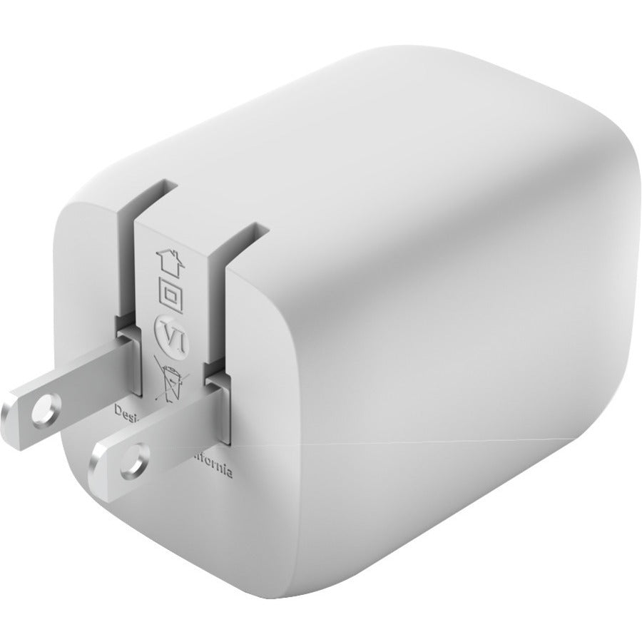 Belkin BoostCharge Pro Dual USB-C GaN Wall Charger with PPS 65W Laptop Chromebook Charging - Power Adapter — WCH013dqWH