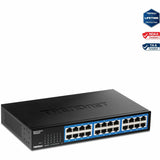 TRENDnet 24-Port Gigabit Switch, TEG-S25, 24 x Gigabit RJ-45 Ports, 48Gbps Switching Capacity, Fanless Design, Metal Enclosure, Internal Power Supply, Lifetime Protection, Black — TEG-S25D