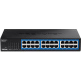TRENDnet 24-Port Gigabit Switch, TEG-S25, 24 x Gigabit RJ-45 Ports, 48Gbps Switching Capacity, Fanless Design, Metal Enclosure, Internal Power Supply, Lifetime Protection, Black — TEG-S25D