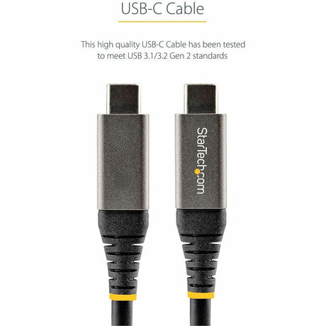 StarTech.com 20" 50cm USB C Cable 10Gbps, USB 3.1 Type-C Cable, 5A/100W, DP Alt Mode, USB-C Cord for USB-C Laptop/Phone/Device — USB31CCV50CM