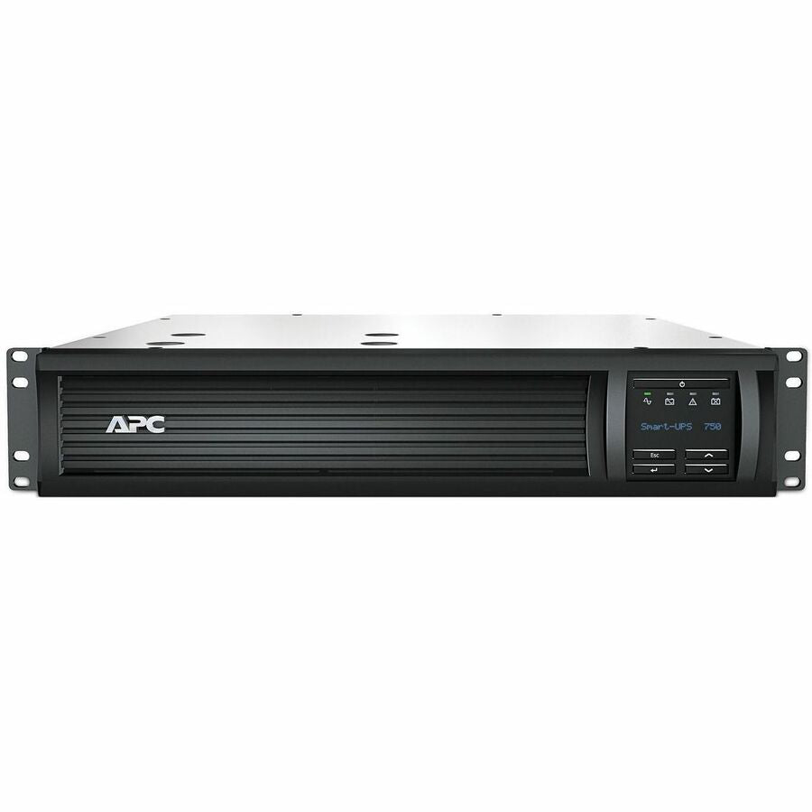 APC Smart-UPS, Line Interactive, 750VA, Rackmount 2U, 120V, 6x NEMA 5-15R outlets, SmartConnect Port+Network Card, AVR, LCD — SMT750RM2UCNC